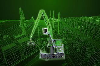 SENNEBOGEN 875 G-new port material handler with 32 m reach